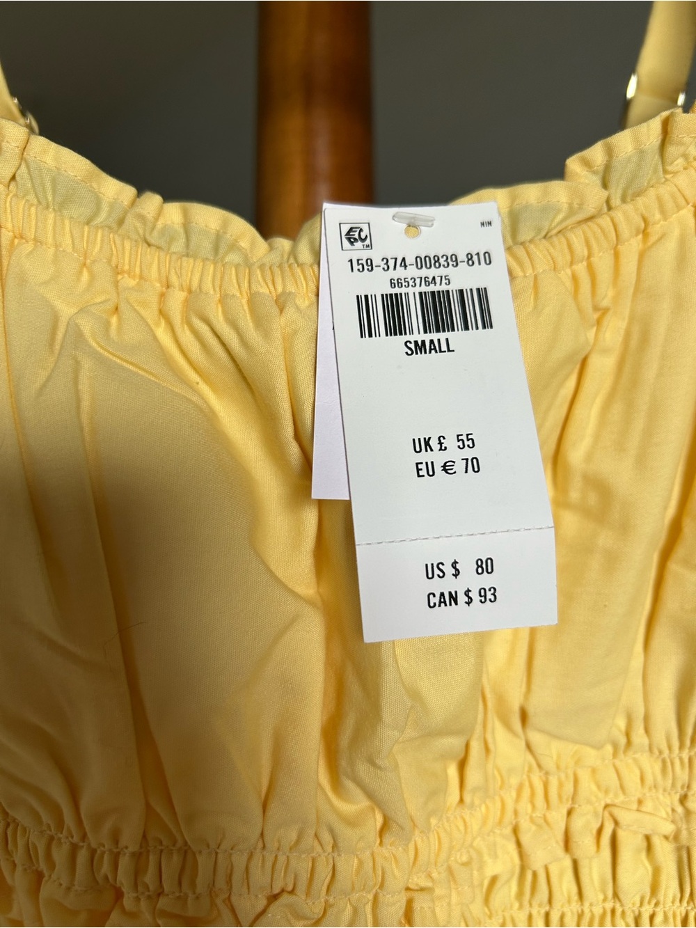 Abercrombie & Fitch Yellow Smocked Mini Dress - Picture 2 of 4